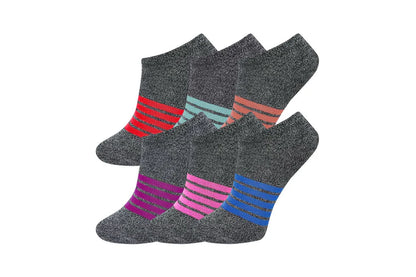 Lifestyle No Show Socks Stripe / 6 Pack