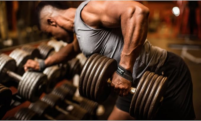 LEATHER LIFTING STRAPS GREY-BLACK